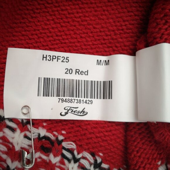 Hundred Percent Authentic Fresh Brand Men's Size Medium Red w/ White Sweater - Picture 7 of 10
